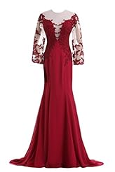 Sexy Open-Back Sheer Lace Chiffon/Tulle Evening Dress/Wedding Dress 