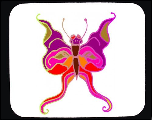Mouse Pad with insect, antennae, butterfly, pink, wings