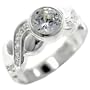 Round Cut Cz Wave Right Hand Ring