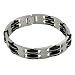 Stainless Steel Link Bracelet with Rubber & Silver Link