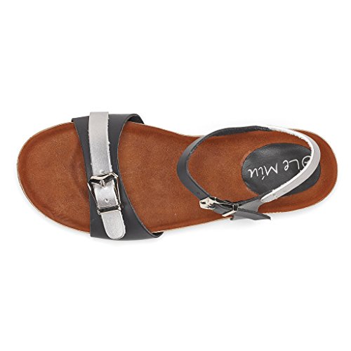 LE MIU BIRK Women Buckle Slingback Gladiator Straps Summer Comfort Footbed Flat Sandals