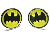 Batman Cufflinks : DC Comics Licensed : Yellow Circle Logo W/Gift Box
