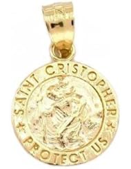 St. Christopher Charm 14k Gold 13mm