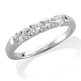 14k White Gold 5-Stone Diamond Engagement Ring / Band, Size 6.5 (G-H, SI-I, 0.50 carat)
