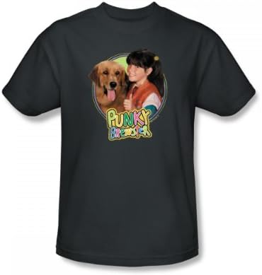 Punky Brewster - Punky & Brandon Slim Fit Adult T-Shirt In Charcoal, Size: Large, Color: Charcoal