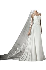 Chiffon Scoop Neck Sheer  Dress with a Chapel Train 