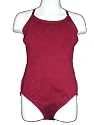 Child Burgundy Adjustable Strap Mid-Scoop Camisole Leotard Girls Large 8-10
