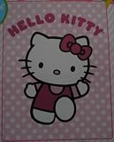 Licensed Twin - Full Soft Microfiber Reverse White Plush Blanket - Hello Kitty
