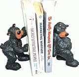 Decorative Cute Willie Black Bear Bookend Set (Or Use Against A Window Or Flat Surface) 6.5