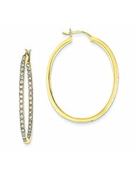 0.8 Carat 14K Gold Quality Completed Diamond In/Out Hoop Earrings