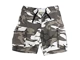 Vintage Paratrooper Style Cargo Shorts, City Camouflage