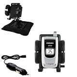Samsung D357 Auto Bean Bag Dash Holder with Car Charger - Uses Gomadic TipExchange