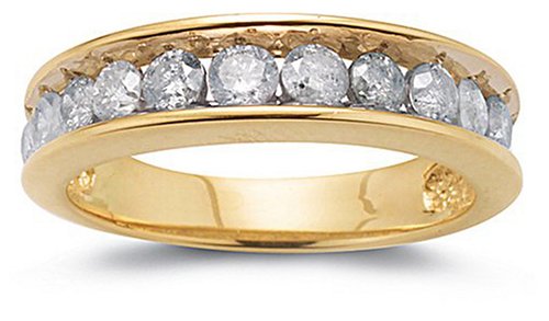 10k Choice of White or Yellow Gold Diamond Channel Set Band (1 cttw, I-J Color, I2-I3 Clarity)
