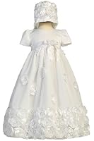 Floral Ribbon Tulle Christening Baptism Special Occasion Newborn Dress