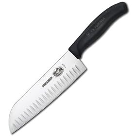 7 in. Santoku, Fibrox Handle, Granton Edge (41529) Category: Cook's and Chef's Knives by Victorinox