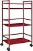 Altra Marshall 3 Shelf Metal Rolling Utility Cart, Red