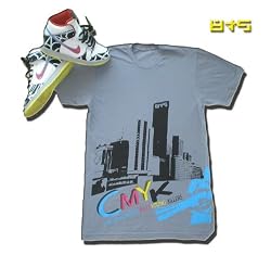8&9 "C.M.Y.K." PRINTED Men's T-shirt By EIGHT & NINE DESIGNS Slate/Cyan/Magenta/Yellow/Black Limited Thrashin Sb Colorway 8&9 S/S Tee