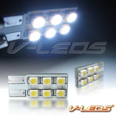 V-LEDS HID WHITE 6 LED M-SMT FLANK BULBS 194 168 158 2825