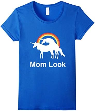 Women's Mom Look Unicorns Shirt - I Love Unicorns - Funny Unicorn Small Royal Blue