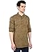 indian ATTIRE Ethnic Blended Short Solid Straight Kurta Brown For Men RS.799.00
