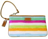 Beautiful Coach Hampton Striped Wristlet