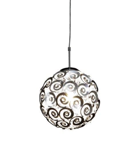 Trio-Leuchten Pendelleuchte in Chrom, Aluminiumgefelcht, Acryleinschl&uuml;sse klar, exklusiv 1x E27 max. 60W, Durchmesser: 30 cm, H&ouml;he: 150 cm 308300106