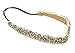 Rhinestone Beaded Headband with Metallic Beads and Elastic Fashion Hair Accessory