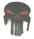 PUNISHER SKULL BLACK CHROME BELT BUCKLE WITH BONUS LEATHER BELT by Beltmasters