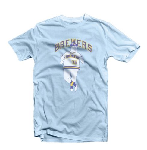 Milwaukee Brewers Brass Tacks T-Shirt by Red Jacket - Light Blue Extra Large