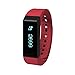 iWOWN Smart Bracelet i5plus IP65 Water Resistant Fitness Trackers with OLED Touch Screen, Bluetooth 4.0 Pedometer, Wristband, Sleep Monitor, Call/MSM Reminder for Android/ iOS Smartphone Red