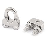 uxcell ワイヤロープクリップ ケーブルクランプ　ロープ　304ステンレス製　2個入