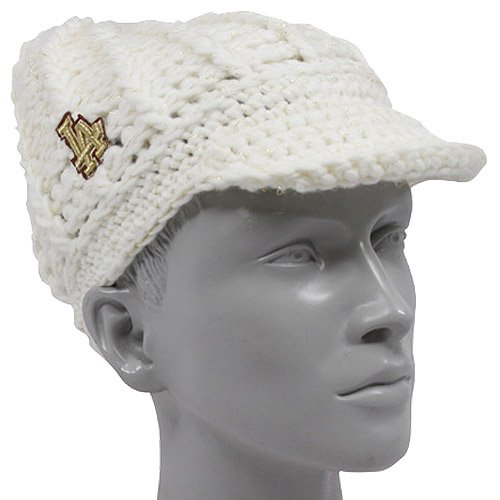 New Era L.A. Dodgers Ladies White Gold-Spun Visor Beanie