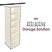 Whitmor Closet Organizer Heavy Duty Canvas 6 Shelf Hanging Accessory Bag, 6 Section, Off- White