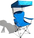 Strathwood Folding Canopy Chair, Sky Blue with Silver Frame