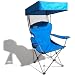 Strathwood Folding Canopy Chair, Sky Blue with Silver Frame