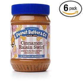 Peanut Butter & Co. Peanut Butter, Cinnamon Raisin Swirl, 16-Ounce Jars (Pack of 6)