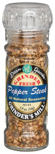 Dean Jacobs Pepper Steak Seasoning, 1.9-Ounce Grinder Jars (Pack of 6) by Dean Jacobs