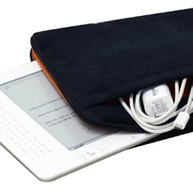 CaseCrown Amazon Kindle DX Protective Sleeve with Front Pocket - Black Faux Suede