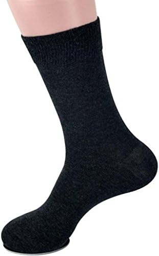 Thefirstpair Eco-Friendly Bamboo Cotton Cashmere Men's Classic Dress Trouser Crew Packs of 6 Combed Cotton Stripe Crew Fusion Socks Large Black
