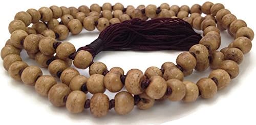 Tibetan Brown Bone 108 Beads Hand Knotted Full Mala for Meditation and Yoga
