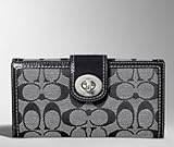 Thumbnail image for AUTHENTIC COACH SIGNATURE TURNLOCK CHECKBOOK WALLET 41354