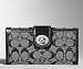 Coach Hamptons Turnlock Checkbook Wallet 41354 Black White