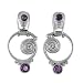 Sterling Silver Faceted Amethyst w/ Eternity Swirl Post Earrings by Sajen