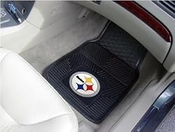 Pittsburgh Steelers 24" x 18" Heavy Duty 2-Piece Vinyl Car Mats Heavy Duty Vinyl 2 Pc Car Floor Mat