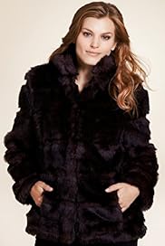 Per Una Funnel Neck Faux Fur Striped Jacket