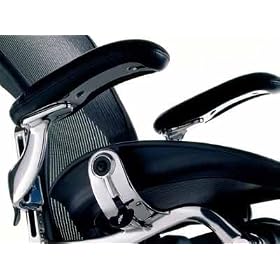 Aeron Chair Aluminum Frame Leather Arms by Herman Miller - Home Office Desk Task Chair...
