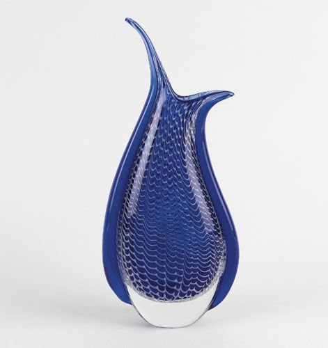 Jane Seymour Collection Blue Art Glass Vase 12