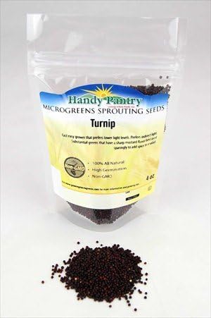 Turnip Seeds - 4 Oz. Resealable Bag - Use for Indoor Gardening, Growing Microgreens & More | Micro Greens Salad Garden Seeds
