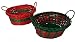 Club Pack of 48 Festive Red and Green Round Christmas Wicker Baskets