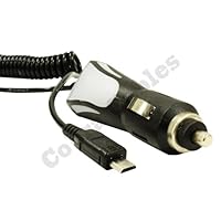 CableForge 12v Vehicle Car Charger for HTC Evo V 4G for Virgin Mobile cell phone coiled stretch power charger micro USB 4ft